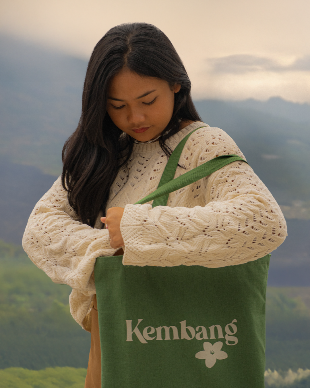 KEMBANG TOTE BAG GREEN